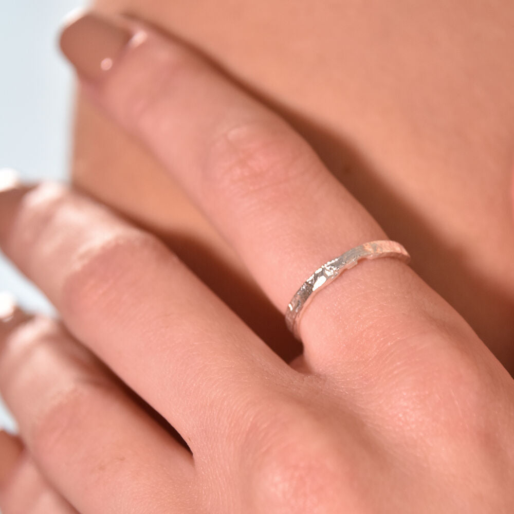 Culturesse Cilla Artsy Textured Silver Open Ring