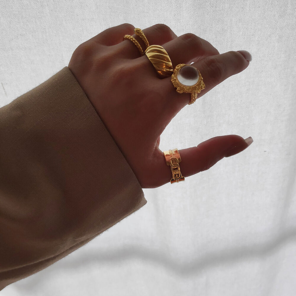 Culturesse Ophira Modern Link Open Ring