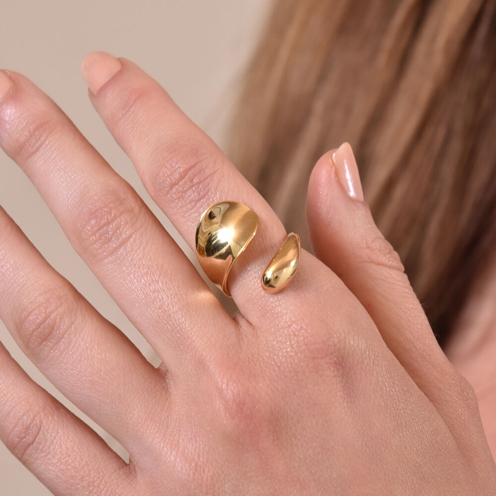 Culturesse Sage Artisan Gold Vermeil Open Ring