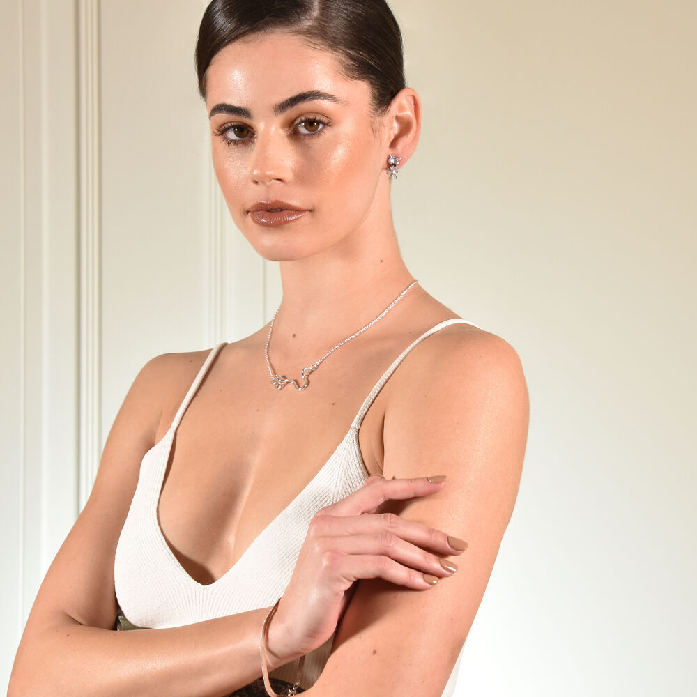 Culturesse Bleu Abstract Line Art Necklace