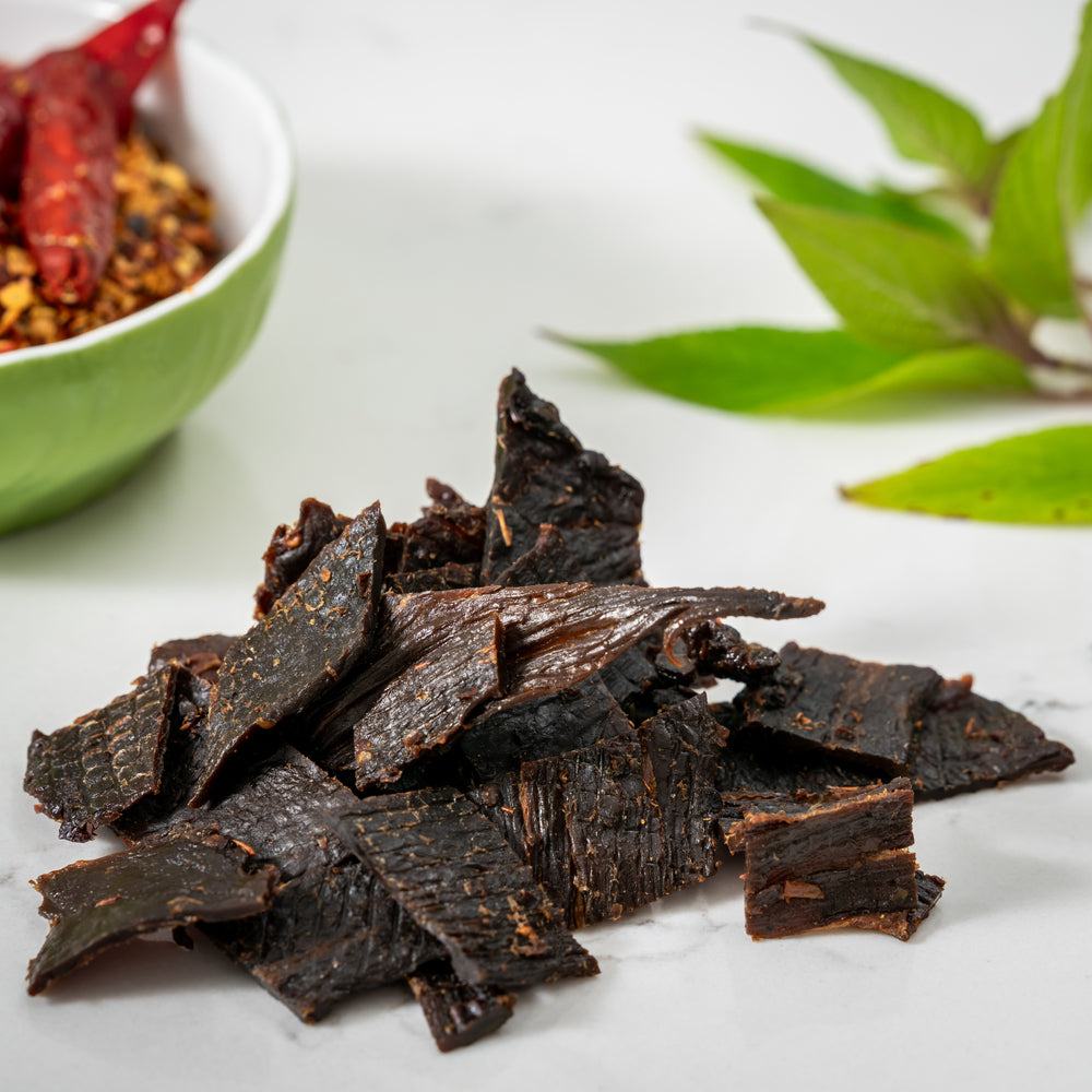 Mallorys Jerky Sweet Chilli Beef Jerky 100g Tangy Snack (for Human Consumption)
