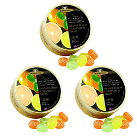 Simpkins 3 x Orange Lemon and Grapefruit Drops 200g Tin Sweets Candy Lollies
