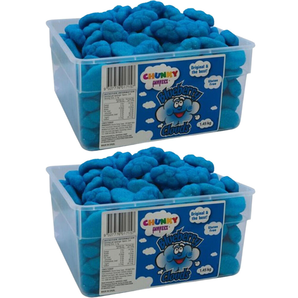 Chunky Funkeez Blueberry Clouds Tub Candy Lollies Sweets Bulk Pack 2x 1.45kg