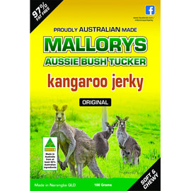 Mallorys Jerky Original Kangaroo 100g Wild Lean Protein (for Human Consumption)