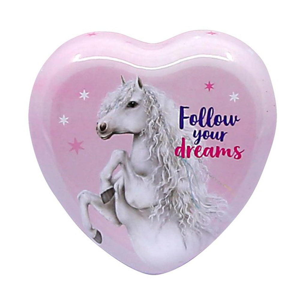 Miss Melody Small Heartshape Tooth Tin Horse Follow Your Dreams