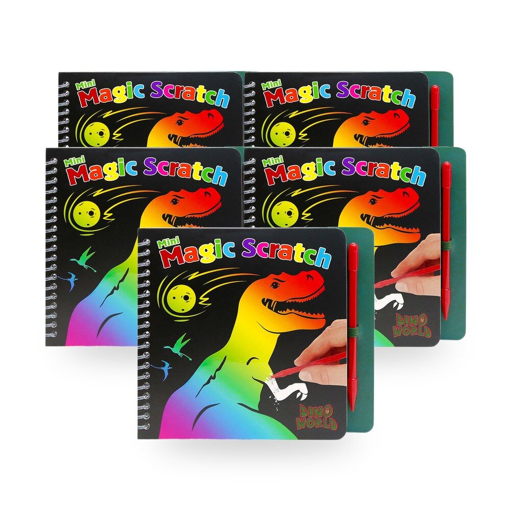Dino World Mini Magic Scratch Kids Activity Book Pack of 5