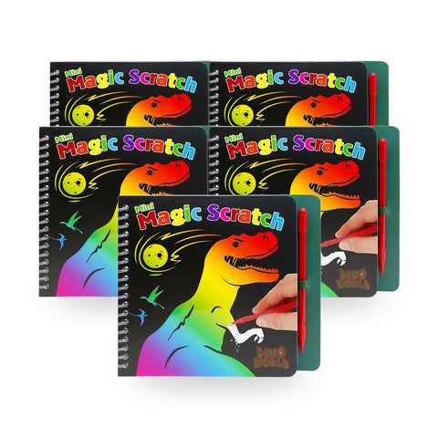 Dino World Mini Magic Scratch Kids Activity Book Pack of 5