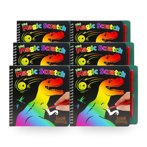 Dino World Mini Magic Scratch Kids Activity Book Pack of 6