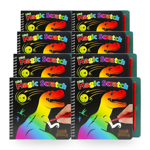Dino World Mini Magic Scratch Kids Activity Book Pack of 8