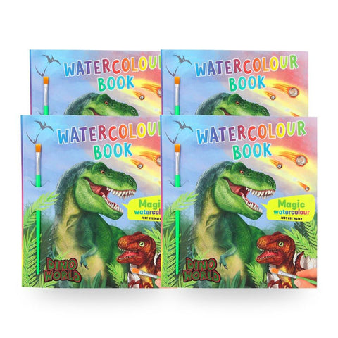 Dino World Water Colours Kids Activity Book Pack of 4
