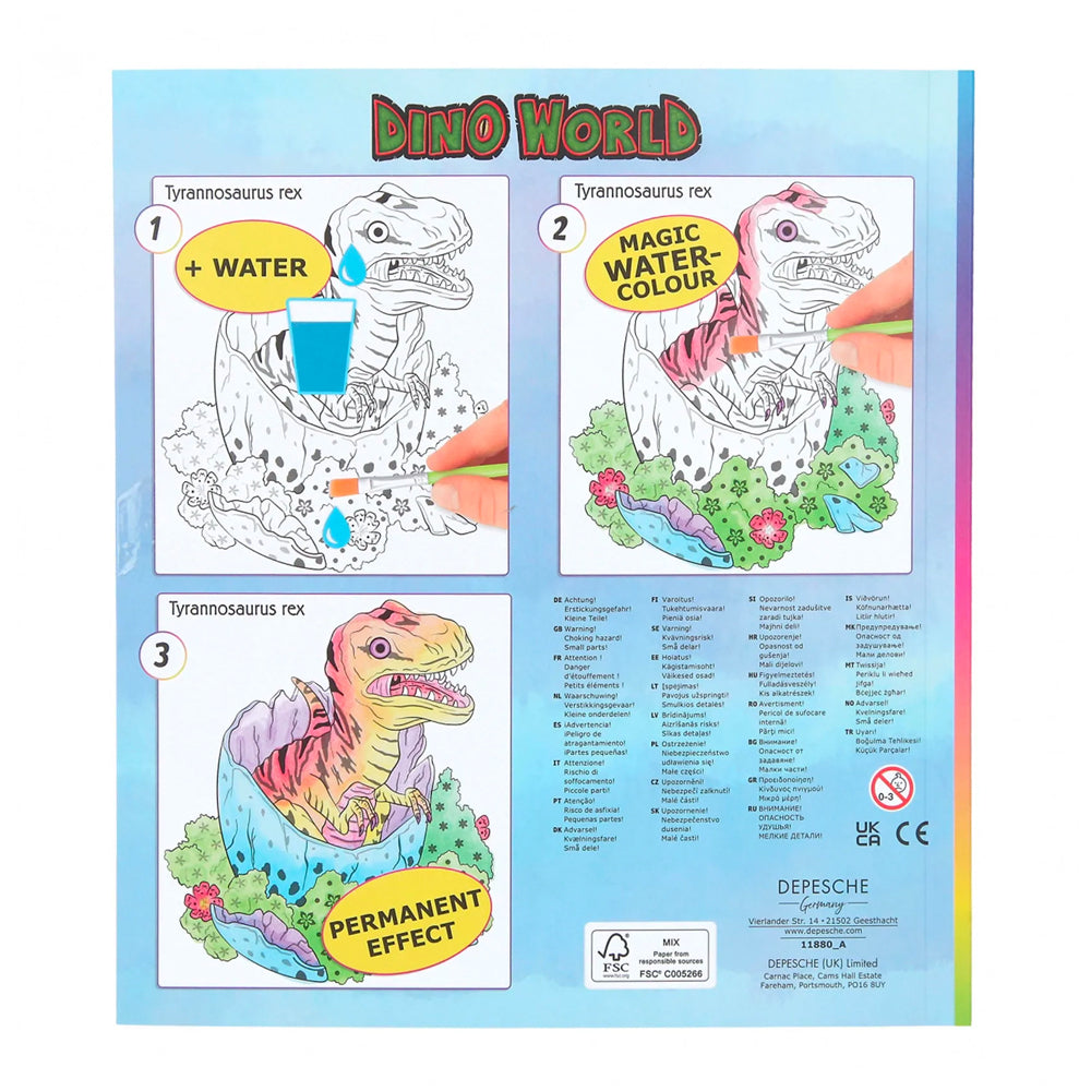 Dino World Water Colours Kids Activity Book