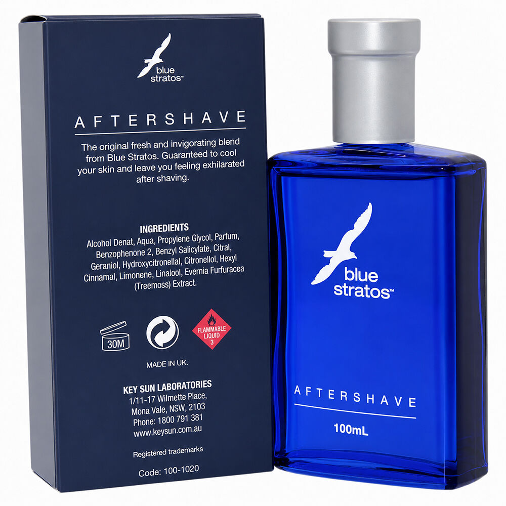 Blue Stratos After Shave Lotion 2 x 100ml Original Blue Fragrance