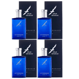 Blue Stratos Aftershave Lotion 50ml Pack of 4 Original Fragrance