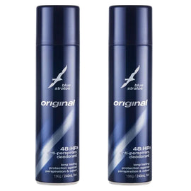 Blue Stratos Deodorant Body Spray 150g 2 Pack Long Lasting Anti Perspirant