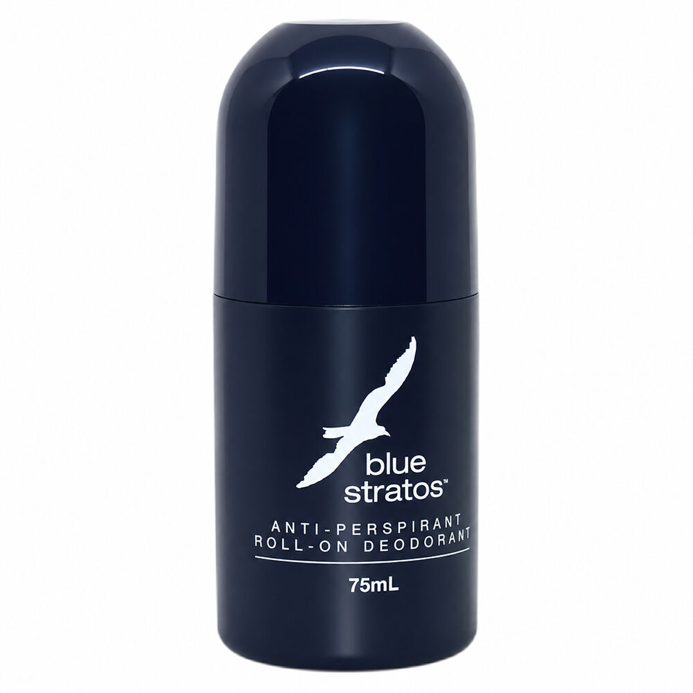 Blue Stratos Roll On Deodorant 75ml 3 Pack Set Anti Perspirant for Men