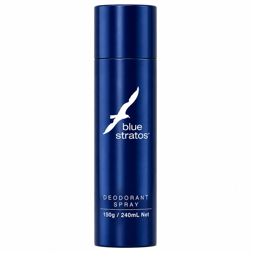 Blue Stratos Deodorant Spray 150g 3 Pack Long Lasting Fragrance Set