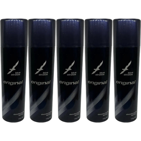 Blue Stratos Deodorant Spray 150g 5 Pack Long Lasting Fragrance Set