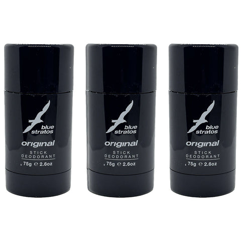 Blue Stratos Deodorant Stick 75g 3 Pack Long Lasting Freshness for Men