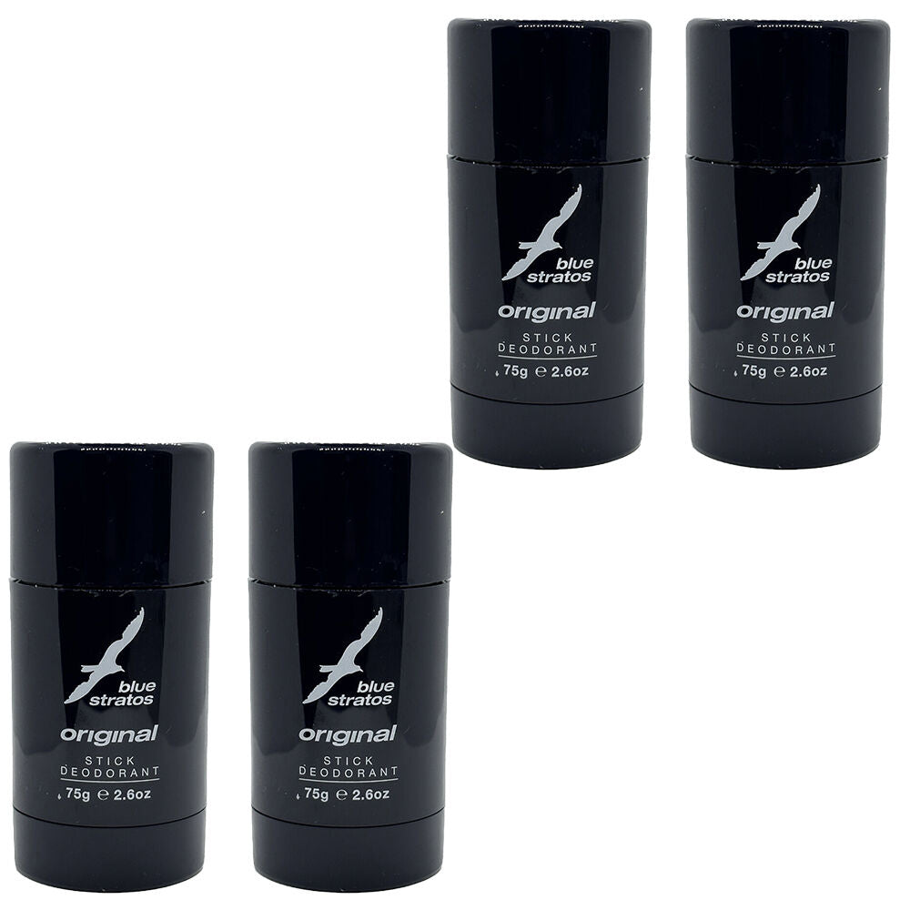 Blue Stratos Deodorant Stick 4 Pack 75g Long Lasting Fresh Scent