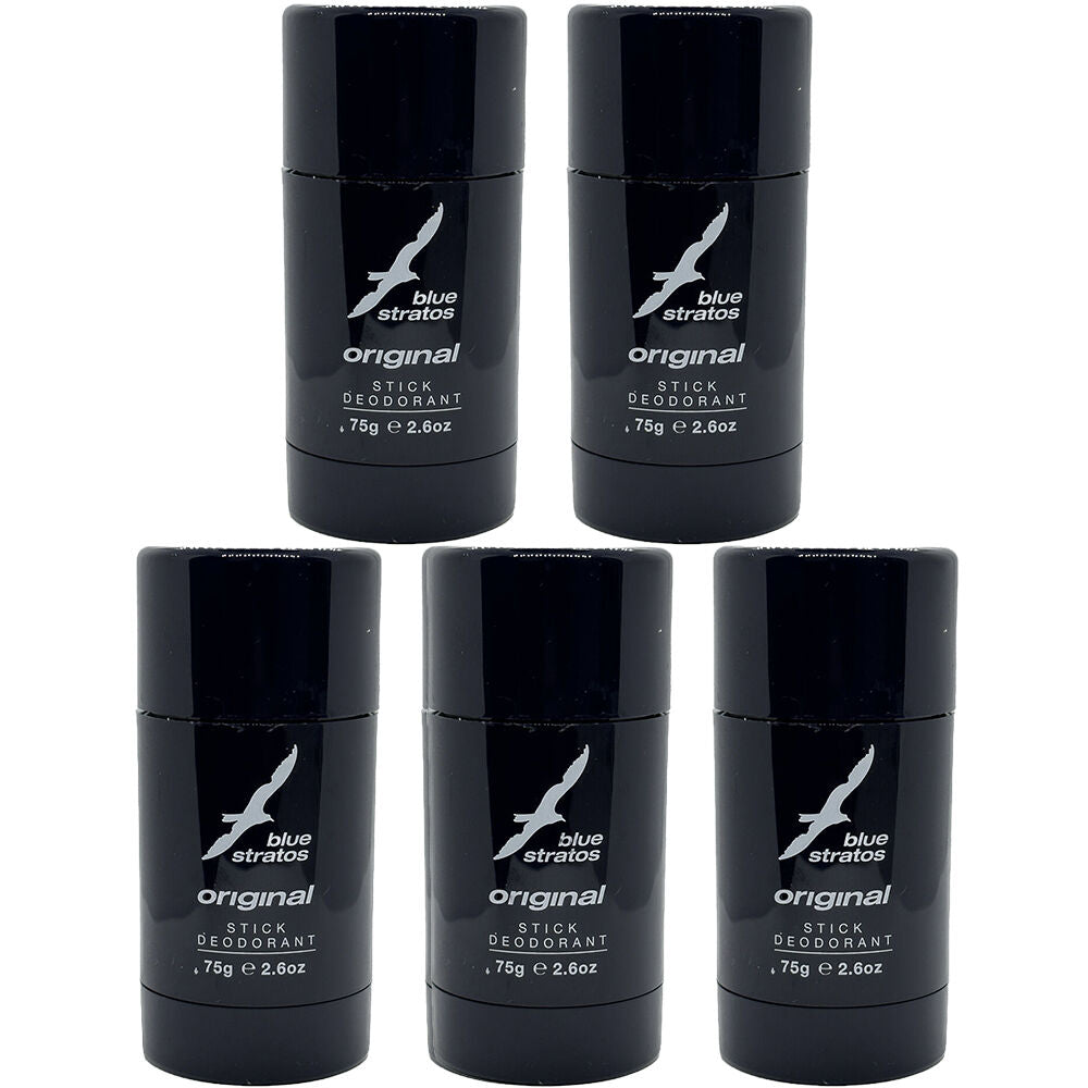 Blue Stratos Deodorant Stick 75g Pack of 5 Long Lasting Fresh Scent