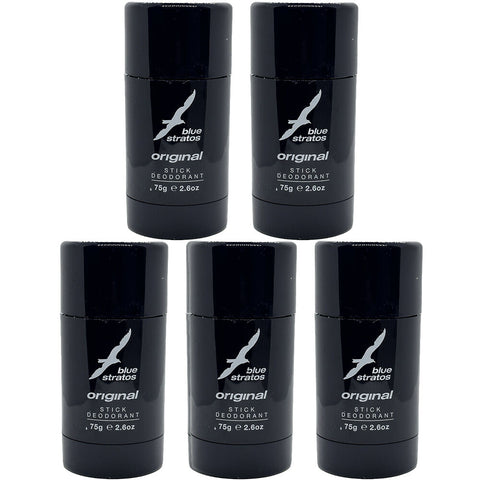 Blue Stratos Deodorant Stick 75g Pack of 5 Long Lasting Fresh Scent
