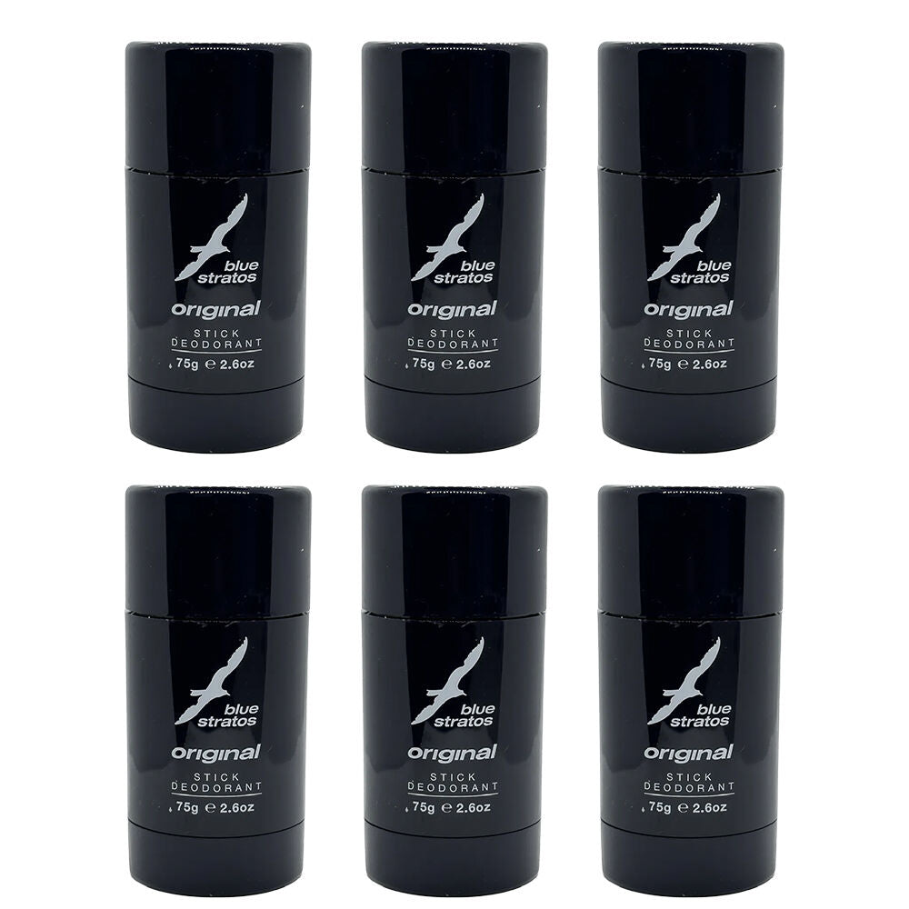 Blue Stratos 75g Deodorant Stick 6 Pack Long Lasting Fragrance Set