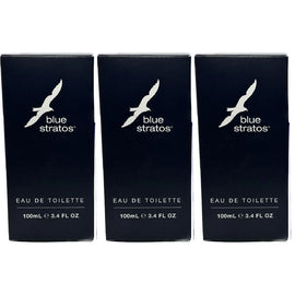 Blue Stratos EDT 100ml 3 Pack Mens Cologne Set Fresh Citrus Fragrance