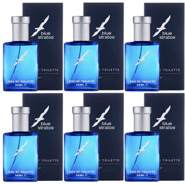Blue Stratos Eau De Toilette 50ml Men Fresh Long Lasting Pack of 6