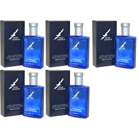 Blue Stratos Pre Electric After Shave Lotion 5 Pack 100ml Cooling Shave Prep
