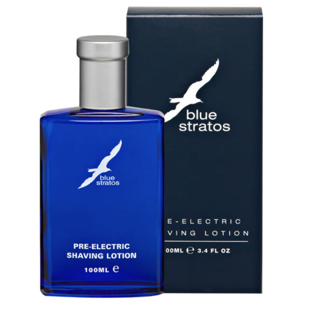 Blue Stratos Pre Electric After Shave Lotion 100ml Smooth Cool Shaving Prep