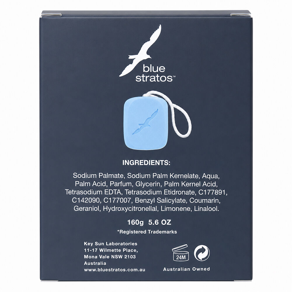 Blue Stratos Soap on a Rope 160g Twin Pack