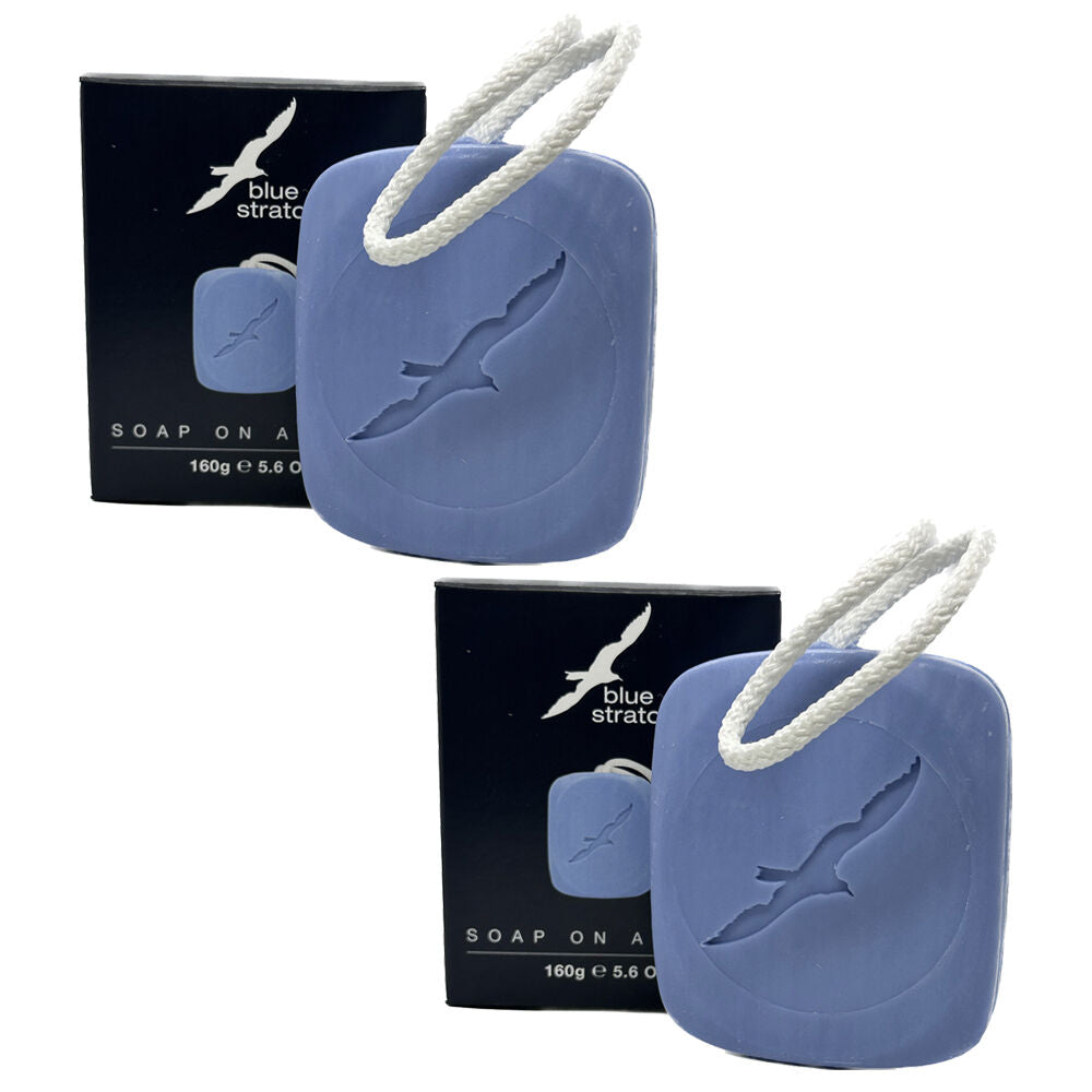 Blue Stratos Soap on a Rope 160g Twin Pack
