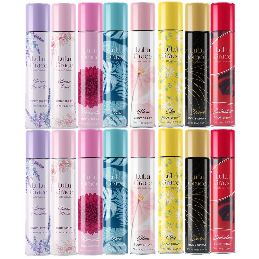 Lulu Grace 16 x 75ml Womens Body Spray Value Fragrance Pack