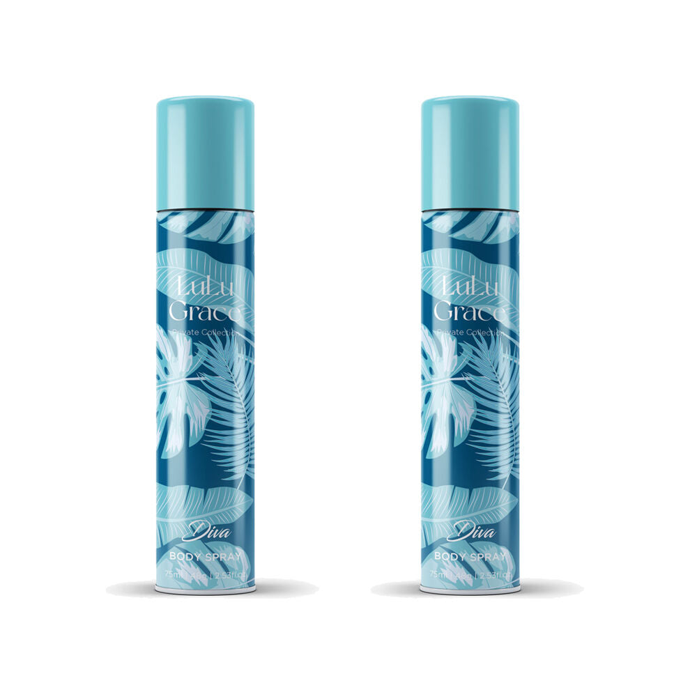 Lulu Grace Diva Body Spray 75ml 2 Pack Long Lasting Fragrance