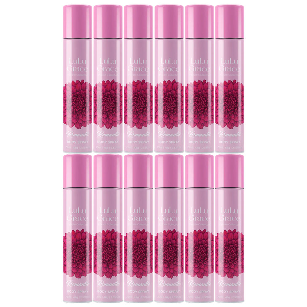 Lulu Grace Romantic Body Spray 75ml 12 Packs Womens Fragrance Set