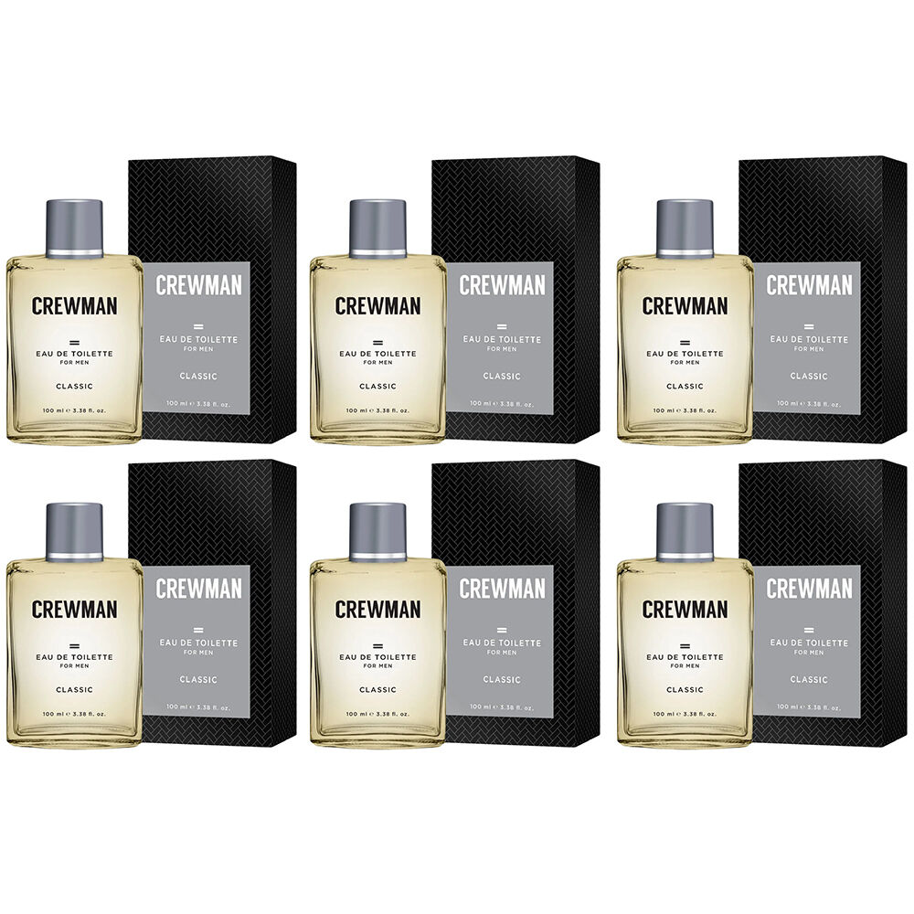 Crewman Classic Mens Eau De Toilette EDT 100ml x 6 Long Lasting Scent Set