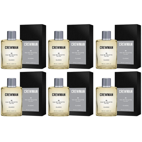Crewman Classic Mens Eau De Toilette EDT 100ml x 6 Long Lasting Scent Set