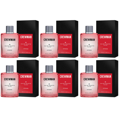 Crewman Intense Mens Eau De Toilette EDT 100ml x 6 Bold Spicy Fragrance