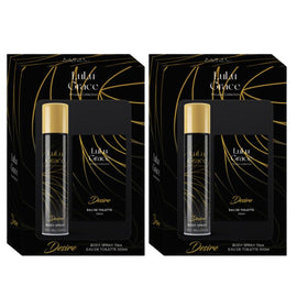 Lulu Grace Gift Set 2x 100ml Eau De Toilette EDT and 75ml Body Spray Desire