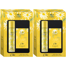 Lulu Grace Gift Set 2x 100ml Eau De Toilette EDT and 75ml Body Spray Chic