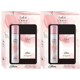 Lulu Grace Gift Set 2x 100ml Eau De Toilette EDT and 75ml Body Spray Glam