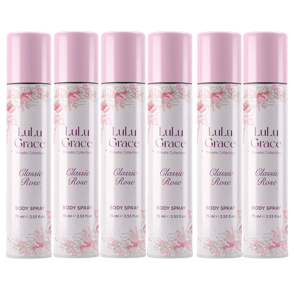 Lulu Grace Private Collection Rose Body Spray 75ml Pack of 6