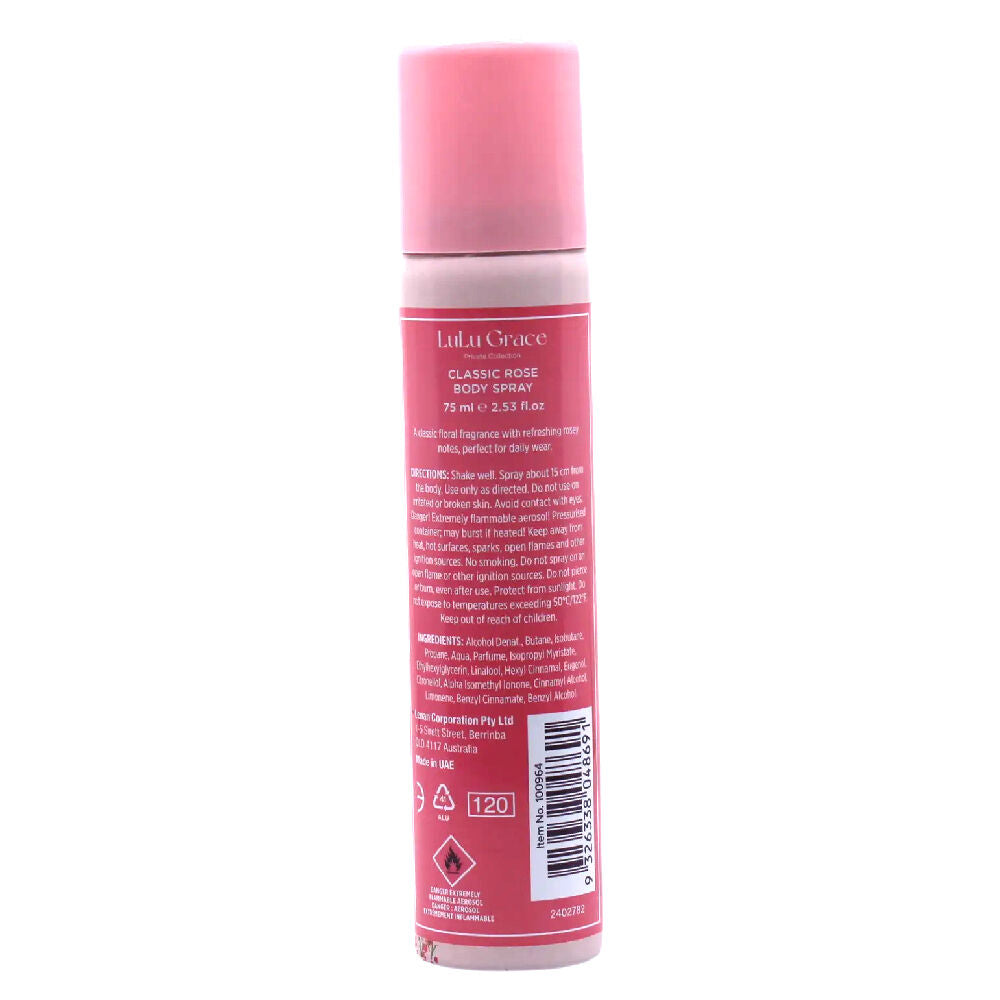 Lulu Grace Private Collection Rose Body Spray 75ml