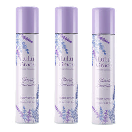 Lulu Grace Private Collection Lavender Body Spray 3 Pack 75ml Long Lasting