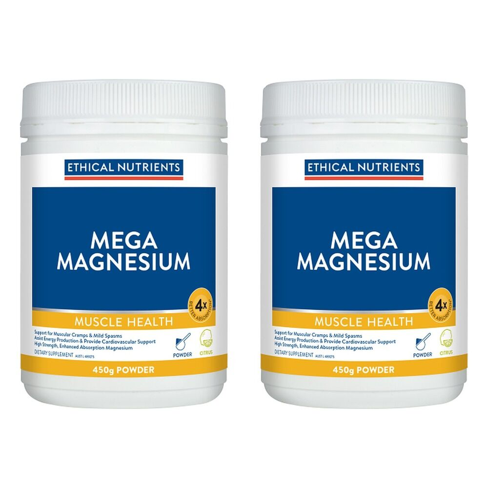 Ethical Nutrients Mega Magnesium Citrus 450g Pack of 2