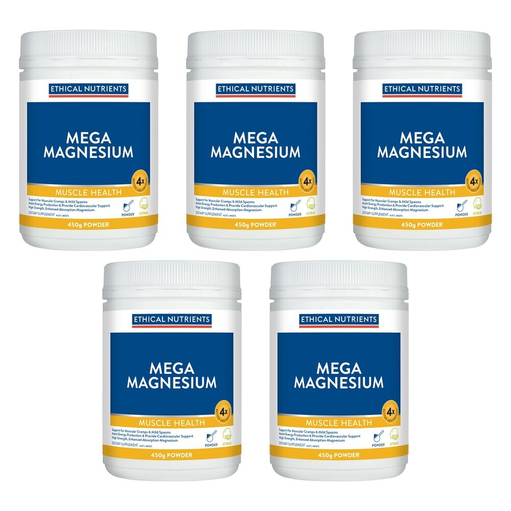 Ethical Nutrients Mega Magnesium Citrus 450g Pack of 5