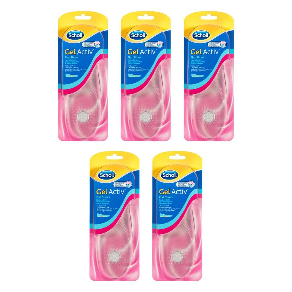 Scholl GelActiv Insoles for Women Flat Shoes Pack of 5