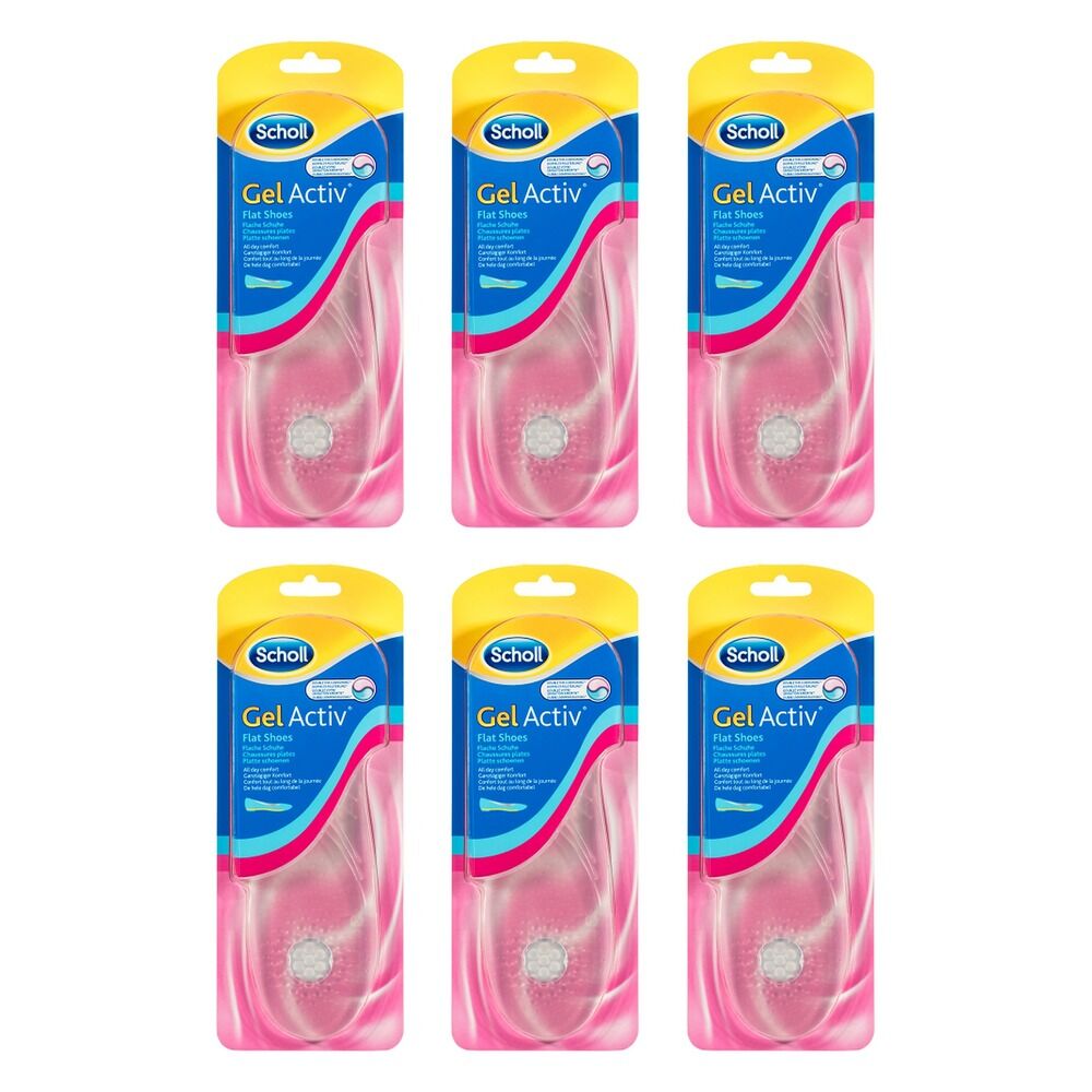 Scholl GelActiv Insoles for Women Flat Shoes Pack of 6