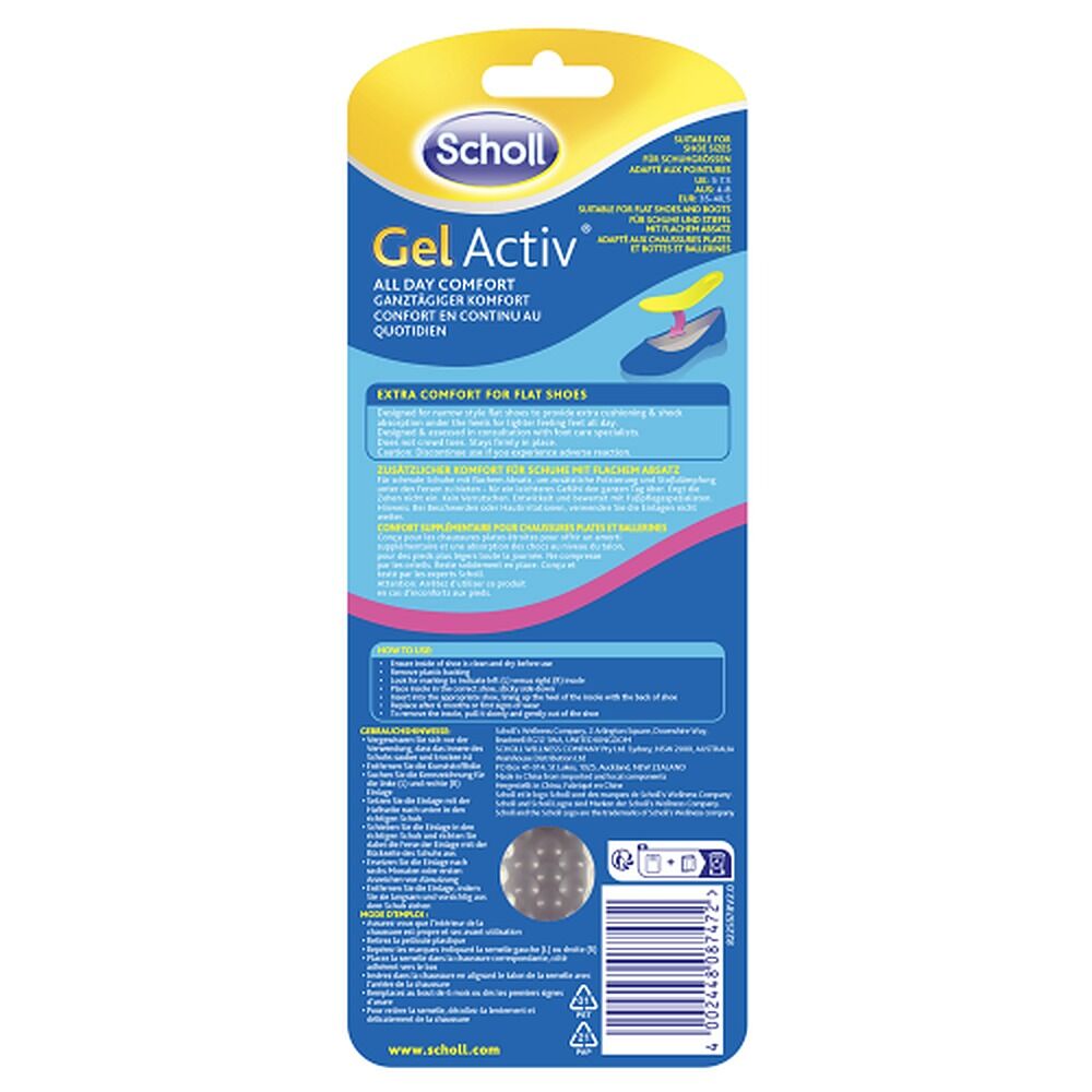 Scholl GelActiv Insoles for Women Flat Shoes