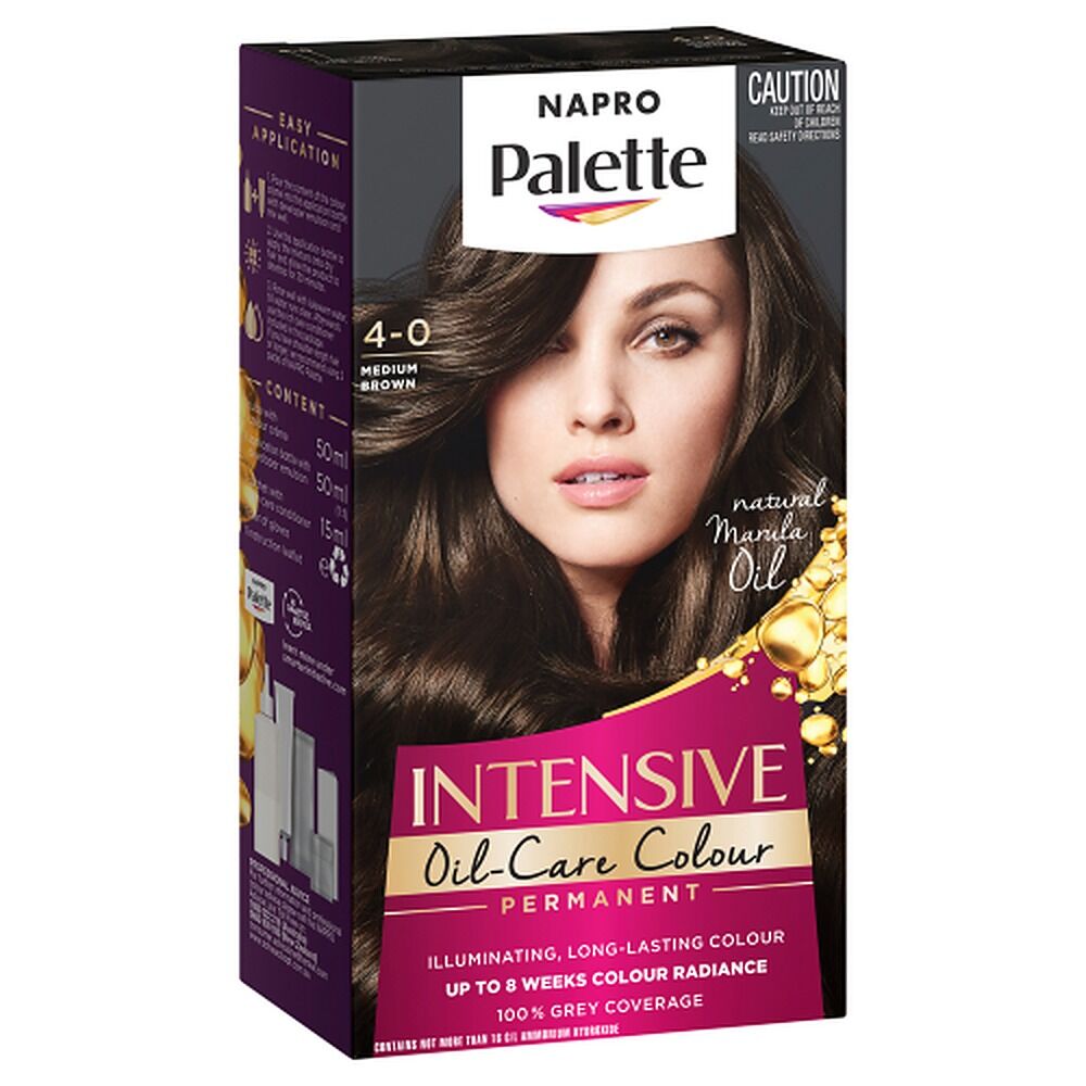 Napro Palette Permanent Creme Colour 4-0 Medium Brown x 3